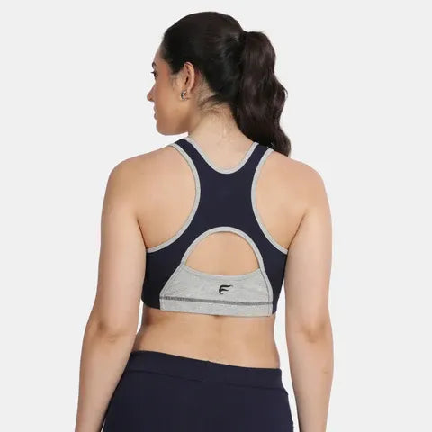 Envie black grey flannel activewear sports bra for workout yoga and running