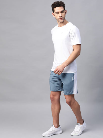 Alcis Men Blue Solid Slim Fit Sports Shorts