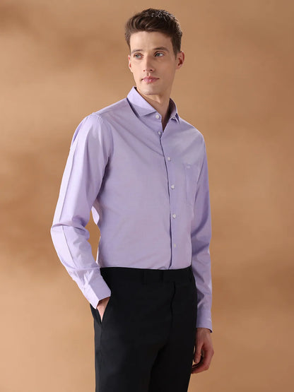 Lavender Regular Fit Solid Formal Shirt for Men (MICA)
