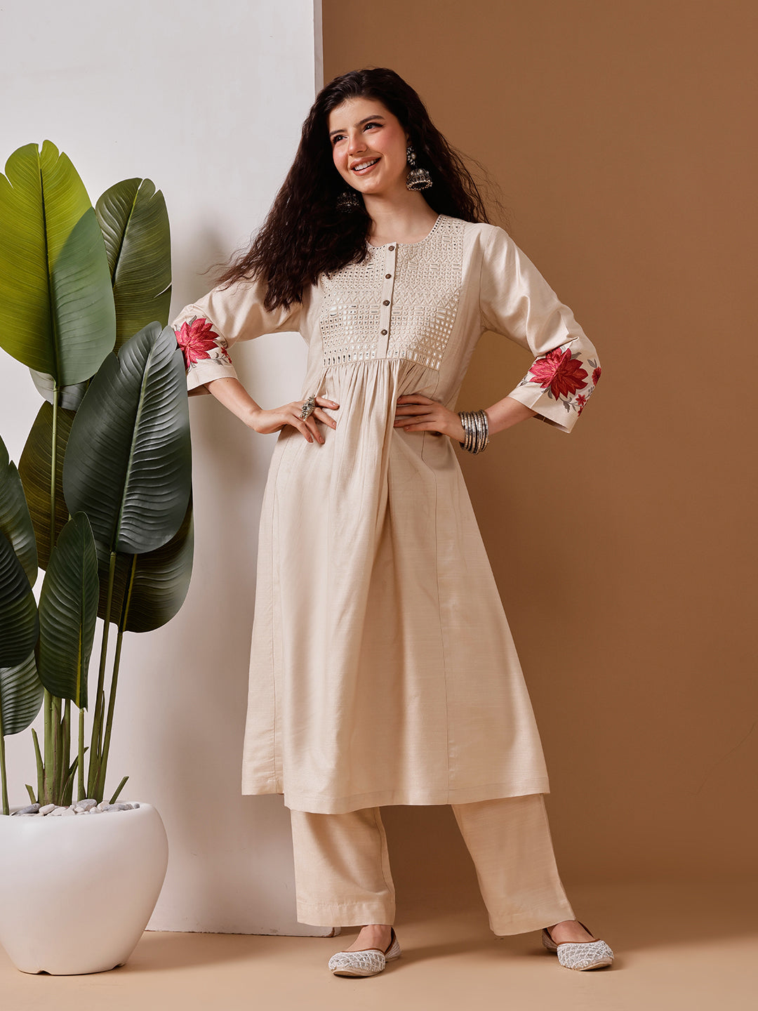 Barara Women's Cream Kurti