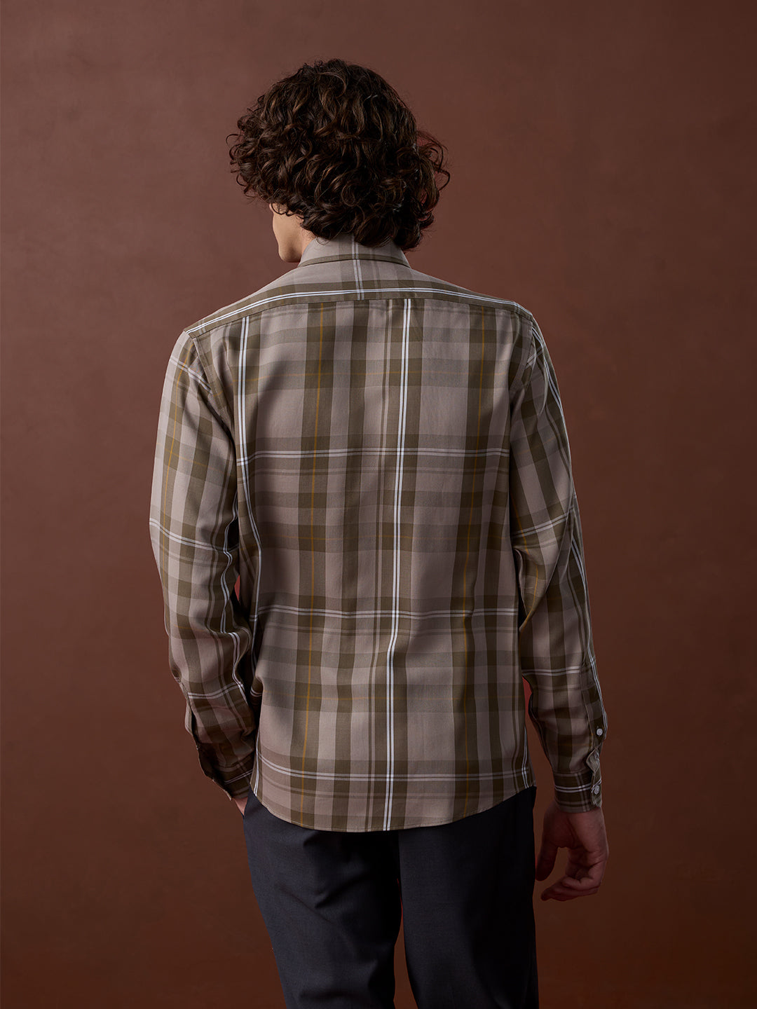 Brown Regular Fit Checked Casual Other Shirt for Men (LUJAN)