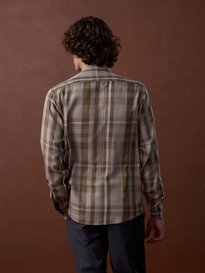 Brown Regular Fit Checked Casual Other Shirt for Men (LUJAN)