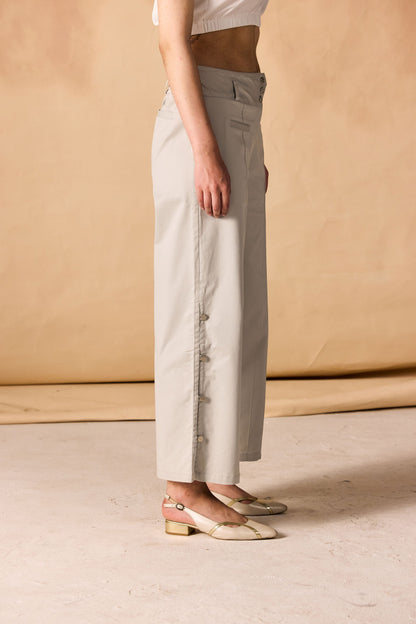 High Banded Waist Wide Leg Pants