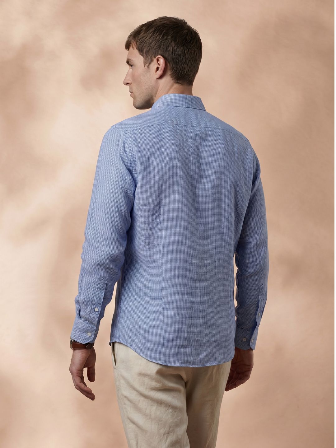 Regular Fit Linen Blue Casual Shirt for Men (LINAP)