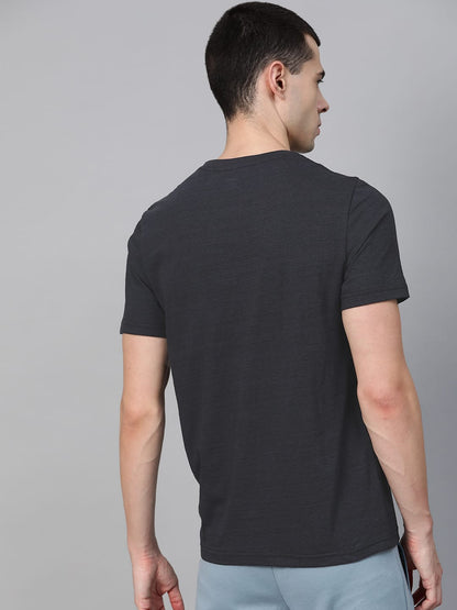 Alcis Men Black Solid Round Neck Running T-shirt