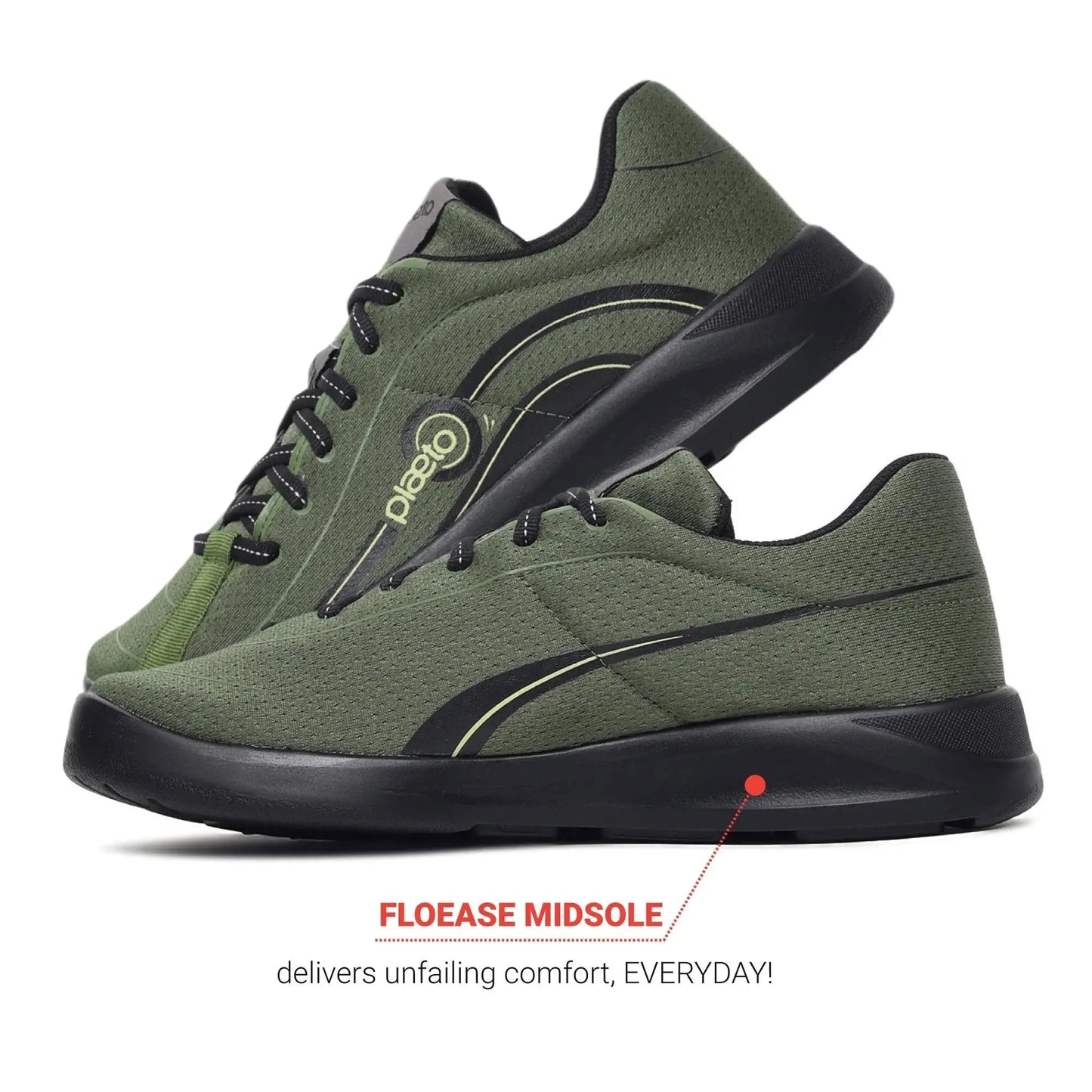 Men's Olive Go Sports Shoes Plaeto