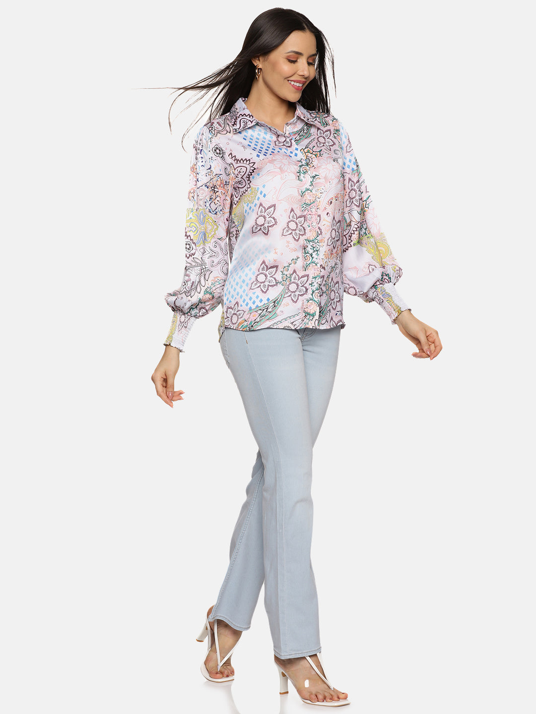 Buy White Satin Shirt For Women