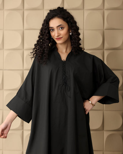 Classic Black A-line Kurta