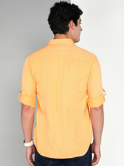 Kuons Avenue Men's Mango Cotton Twill Casual Shirt