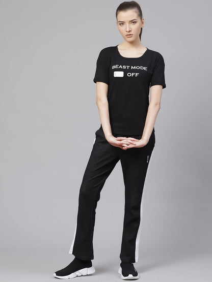 Alcis Women Black Solid Track Pants