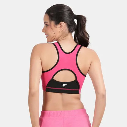 Envie cotton padded sports bra with removable pads and non-wired comfort