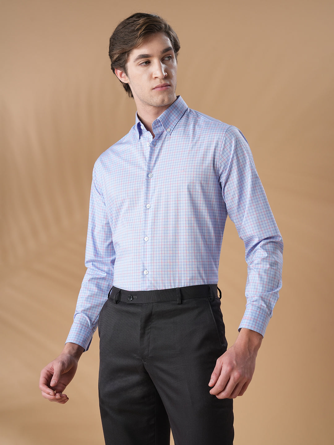 Lavender Regular Fit Formal Cotton Shirt for men (COSMA)