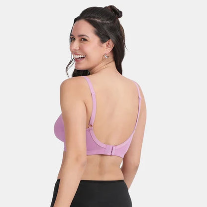 Envie nursing bra purple NVB1116 non wired non padded soft fabric breathable maternity bra for new moms