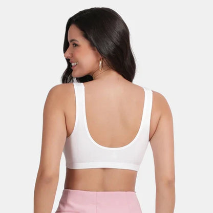 Non padded non wired sleeping bra Envie NVB1022 white full coverage gentle support sleep bra