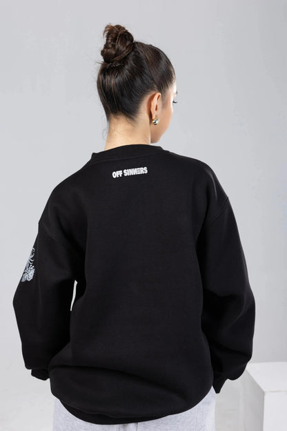 Midnight Hunt Printed Black Sweatshirt Off Sinners