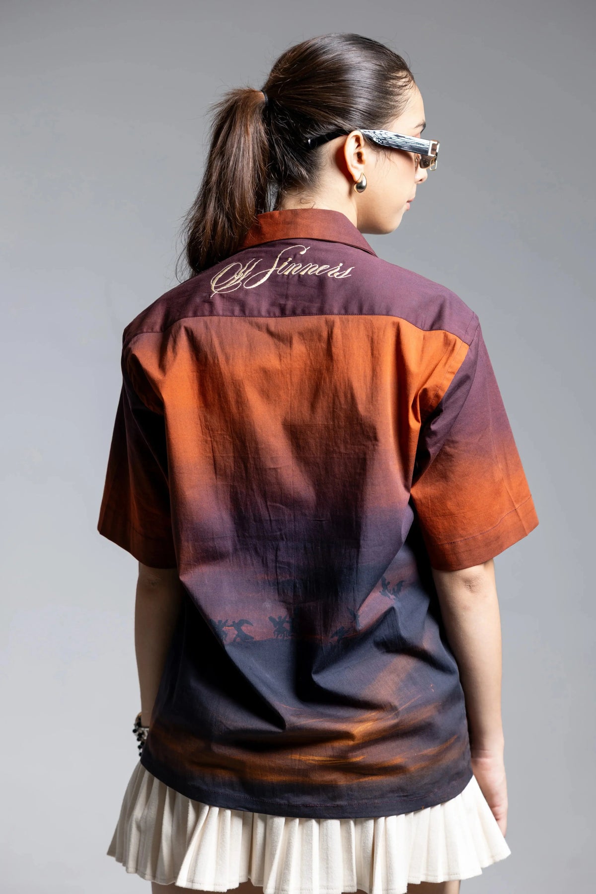 Heaven's Reckoning Oversized Printed Cuban Collar Shirt Off Sinners