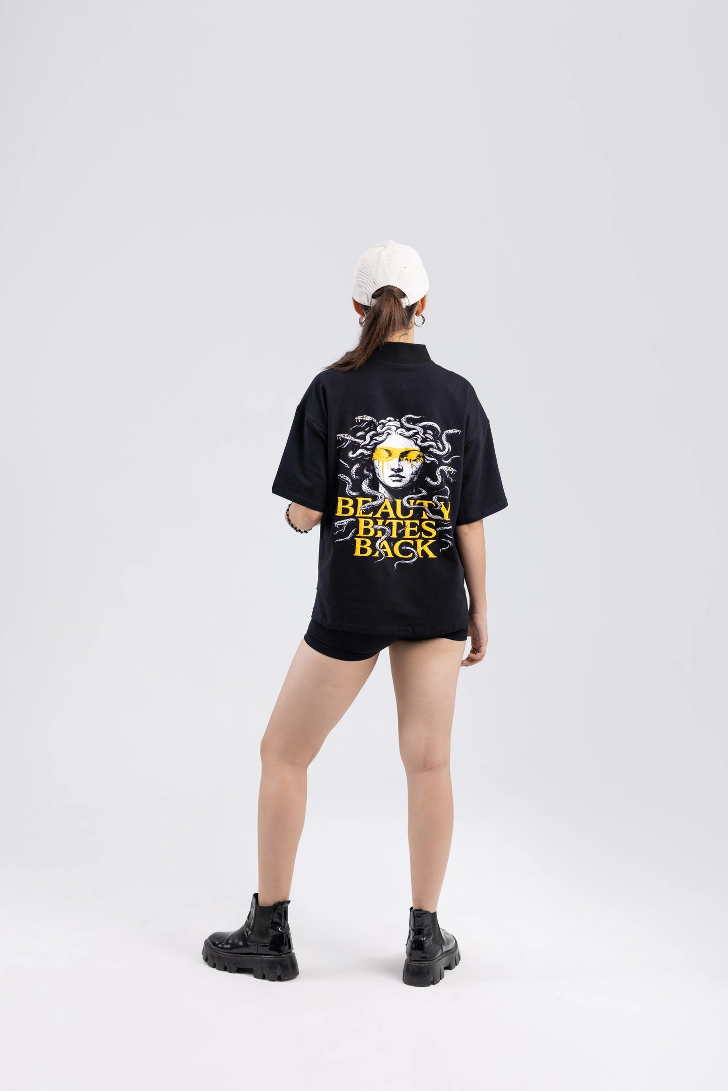 “Beauty Bites Back” Round Neck Black T-shirt