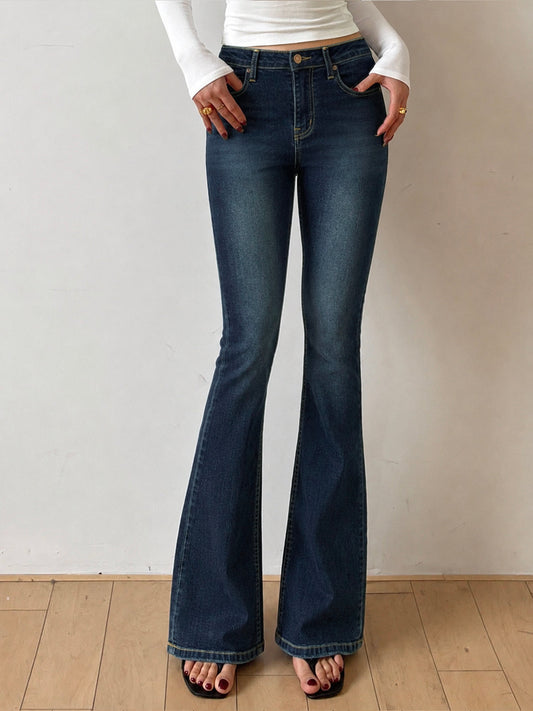 Northern Blue Flap Pocket Y2K Bootcut Jeans