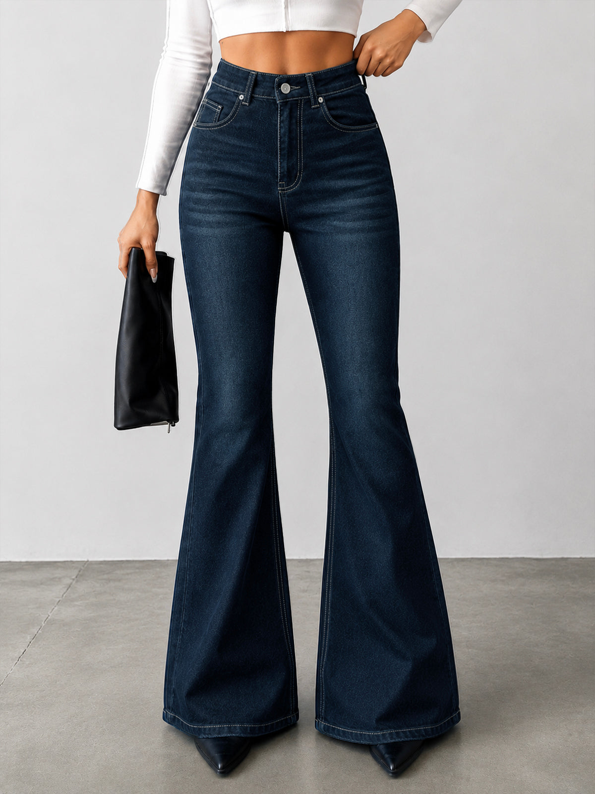 Cyber Blue Tinted Bootcut Jeans