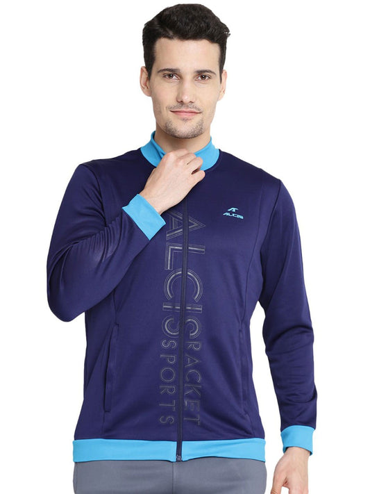 Alcis Men Navy Blue Solid Sporty Jacket 509MJK372 509MJK372-S