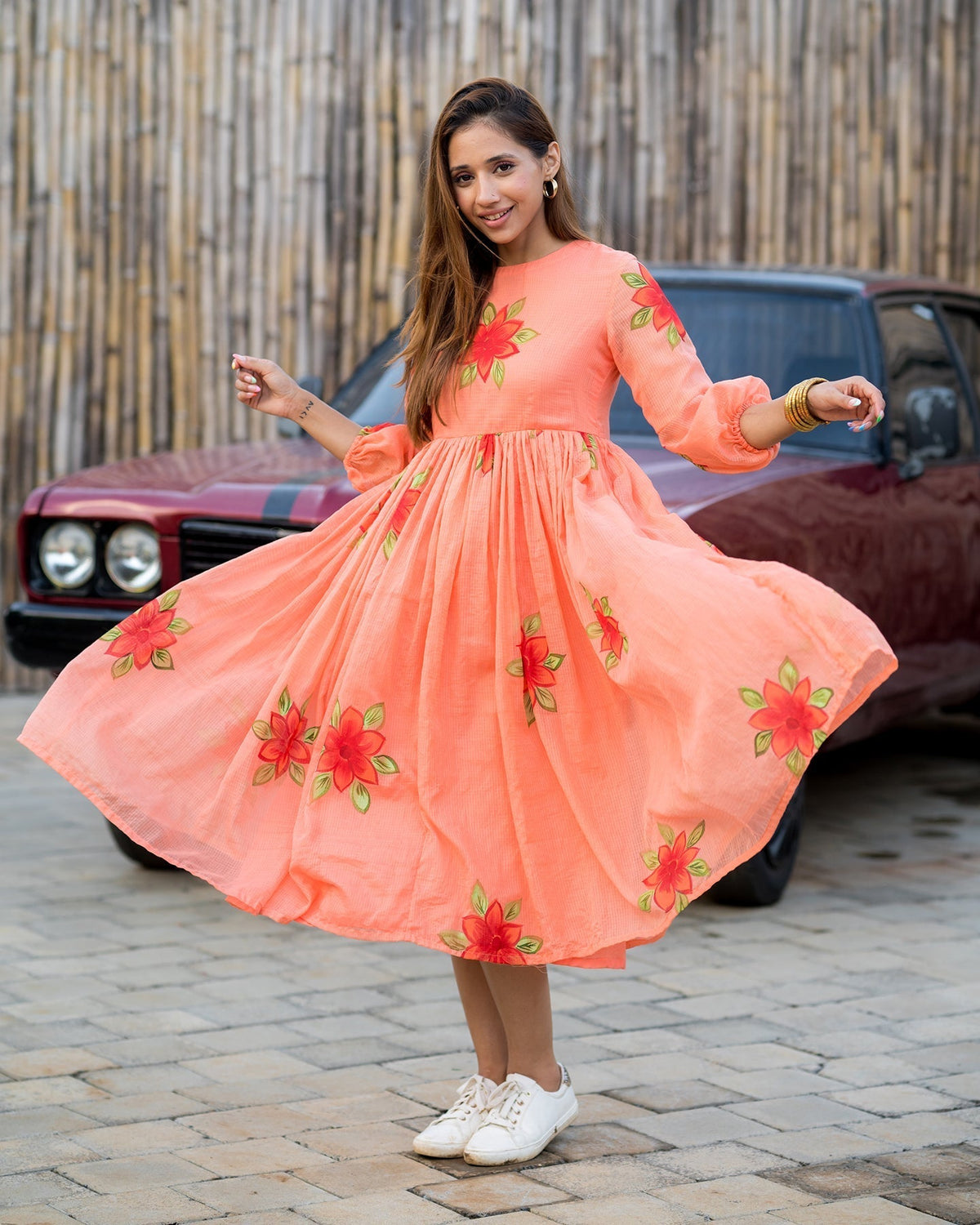 PEACHY BLOOM MAXI DRESS