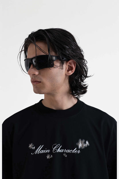 Veni Vidi Vici Printed Black Oversized  T-Shirt