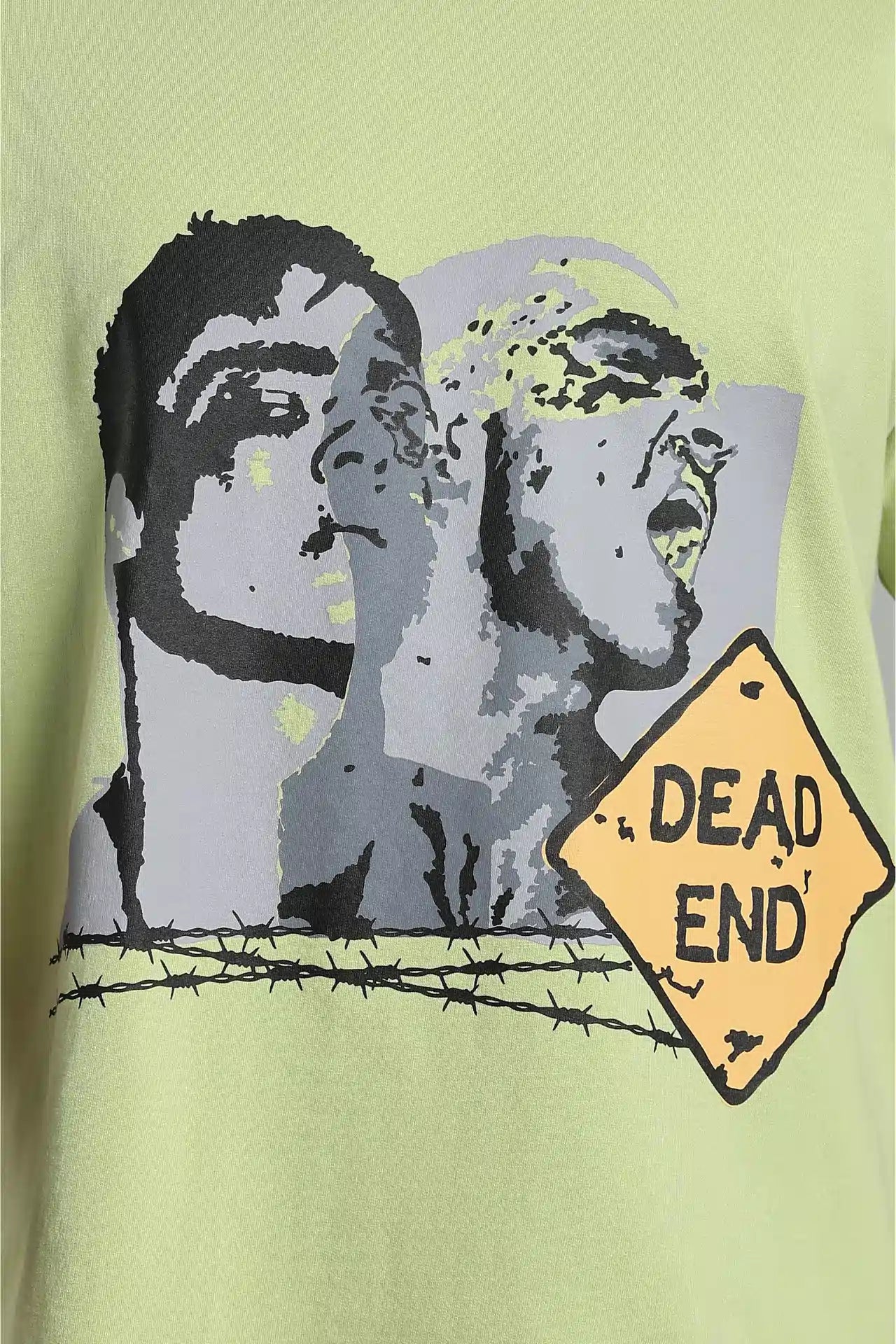 Green Dead End Oversized Printed T-shirt