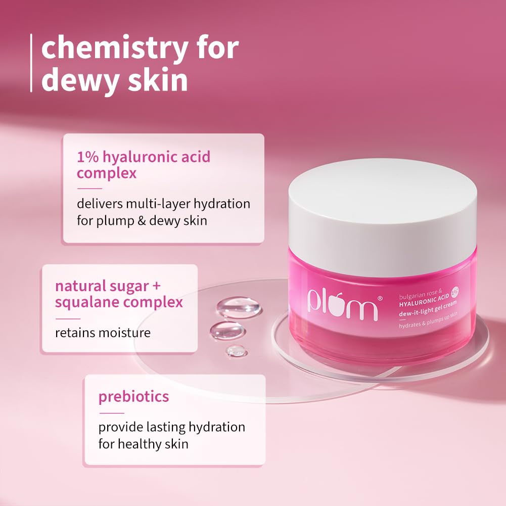 plum bulgarian rose & 1% HYALURONIC ACID gel cream 50 GRAM