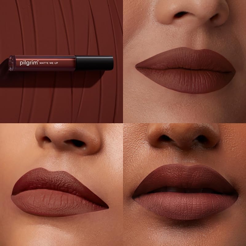 Pilgrim Matte Me Up! All Day Rich Colour Non-Drying And Transfer Proof Liquid Lipstick - Bossy Brown 3 MILLI_LITRE