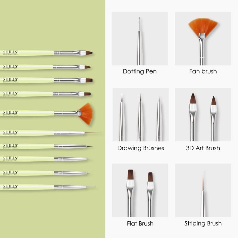 SHILLS PROFESSIONAL NAIL ART ALL BRUSH 10PCS SPN-21080