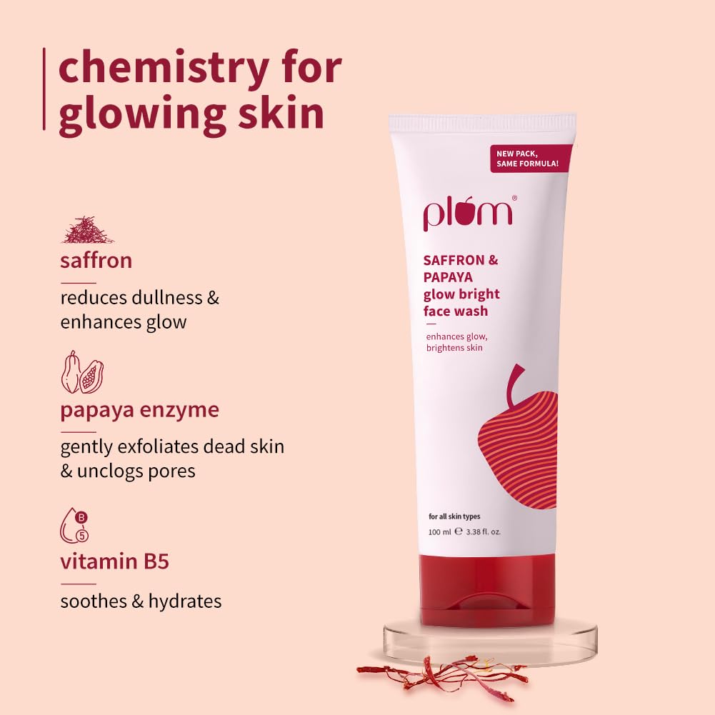 Plum Saffron & Papaya Glow Bright Face Wash 100 MILLI_LITRE