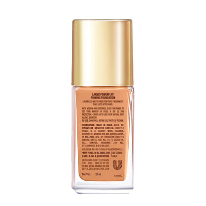 Lakme 9To5 Powerplay Priming Foundation - C300 Cool Cinnamon 25 ml