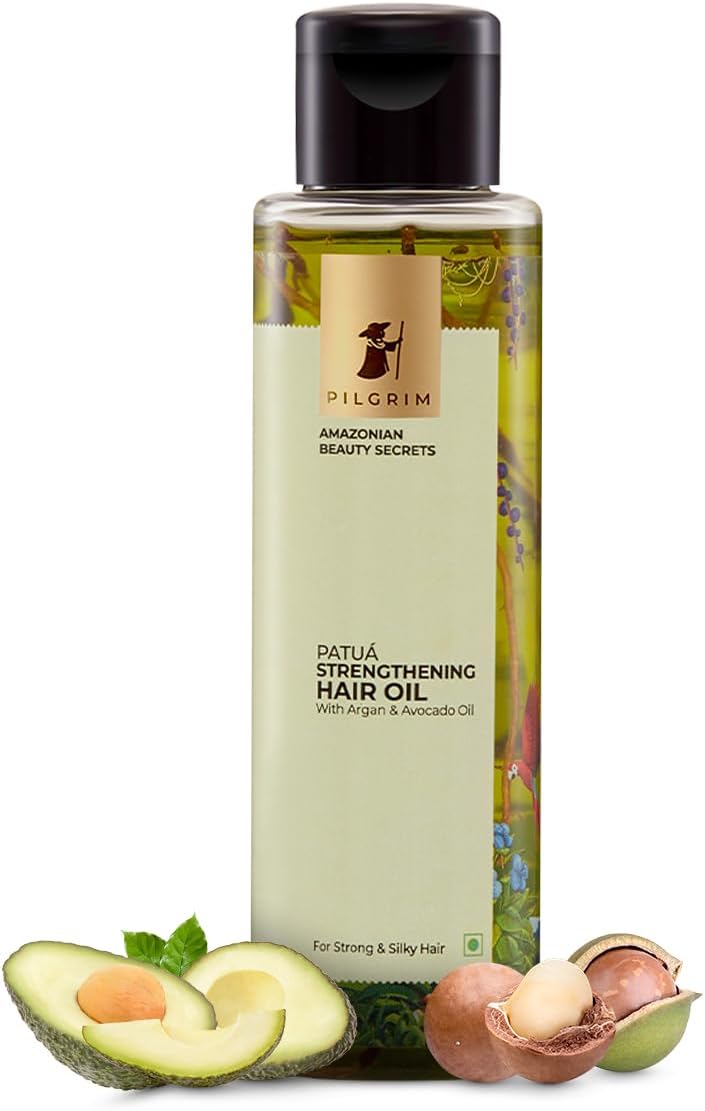 Pilgrim Patua Strengthening Hair Oil With Argan & Avocado Oil For Strong & Silky Hair Hair Oil 115 MILLI_LITRE