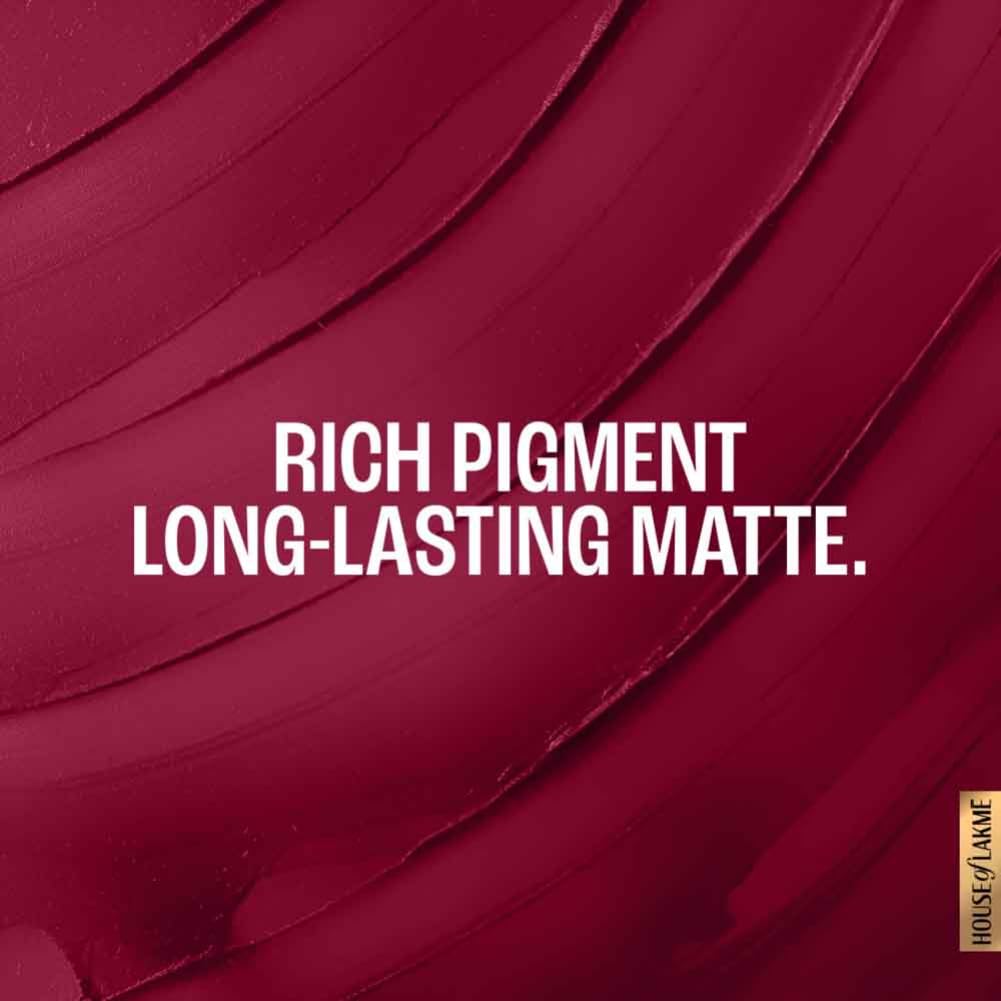 Lakme Cushion Matte Lipstick - Red Crimson 4.5 g