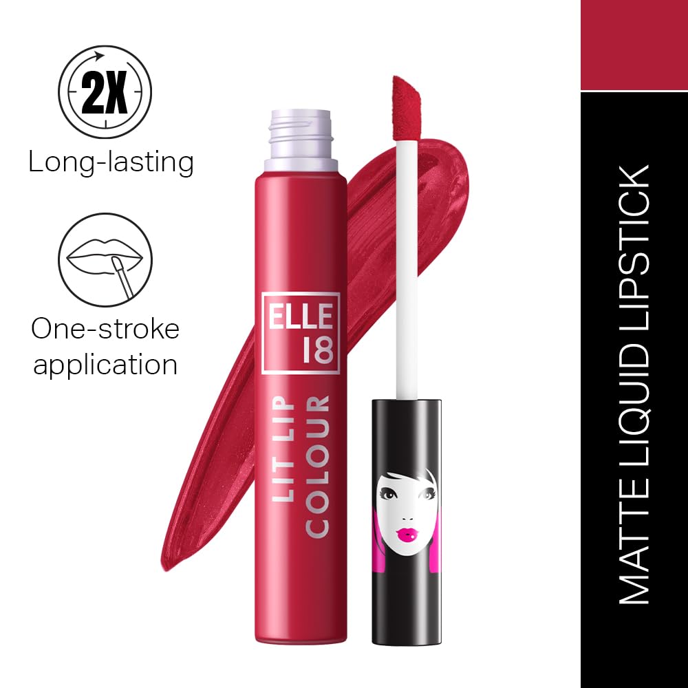Elle 18 Liquid Lip Color Wanderlust Red 5.599999905 MILLI_LITRE
