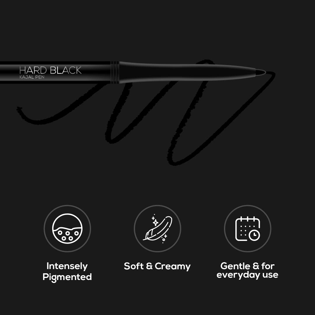 Renee Hard Black Kajal Pen with Sharpener, Black 0.35 GRAM