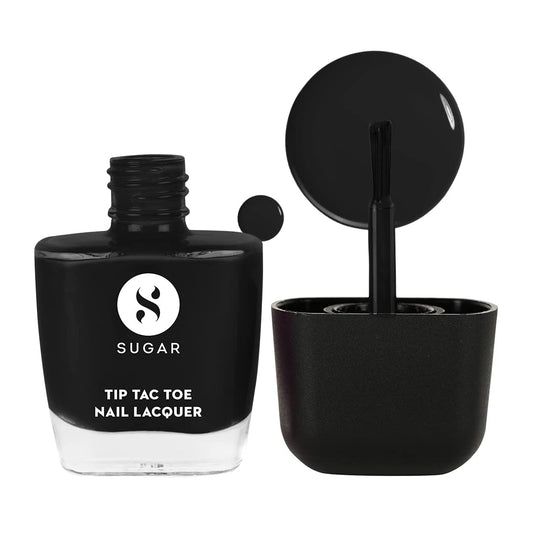 Sugar Cosmetics Tip Tac Toe Nail Lacquer Classic - 19 Bounce Black 10 MILLI_LITRE