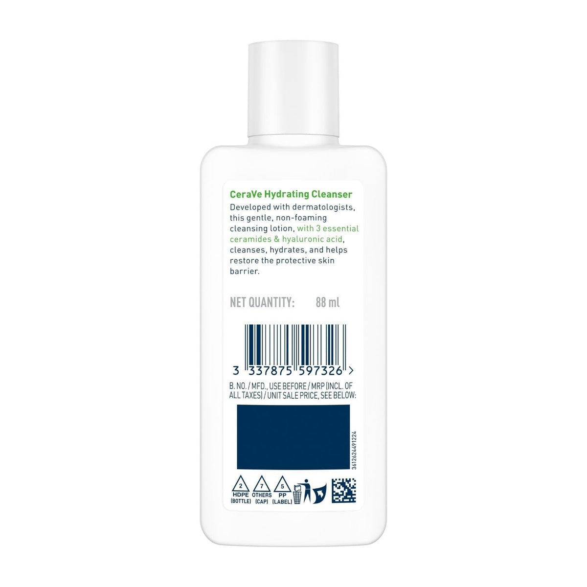 Cerave Fragrance Free Hydrating Cleanser For Normal To Dry Skin 88 ml