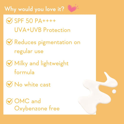 Wishcare SPF 50+ PA++++ Vitamin C Pure Glow Milk Sunscreen 50 g