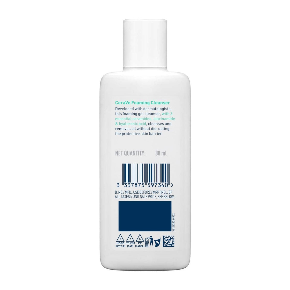 Cerave Fragrance Free Foaming Cleanser For Normal To Oily Skin 88 ml