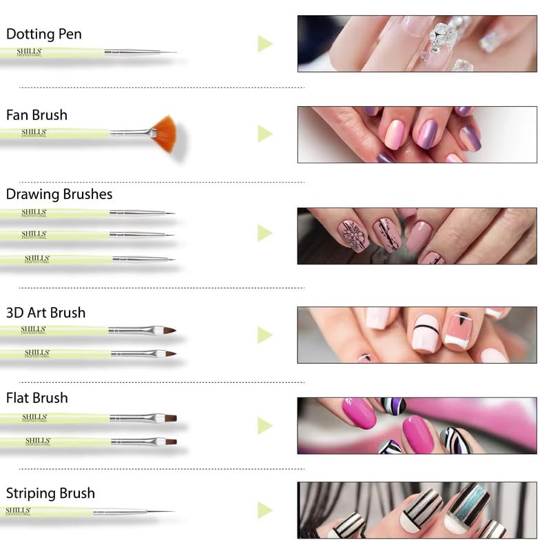 SHILLS PROFESSIONAL NAIL ART ALL BRUSH 10PCS SPN-21080
