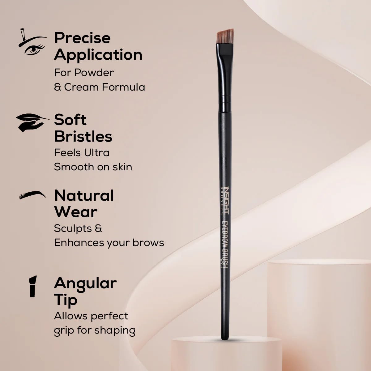 INSIGHT IE 121 PROFESSIONAL EYEBROW BRUSH - Black 1 PIECE