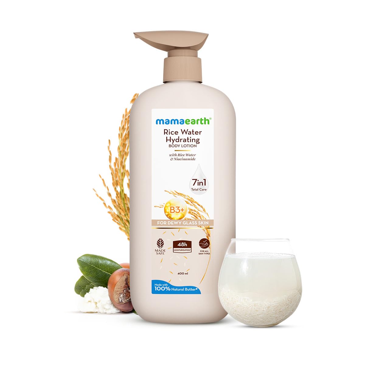 Mamaearth Rice Water Hydrating Body Lotion With Rice Water & Niacinamide 400 ml