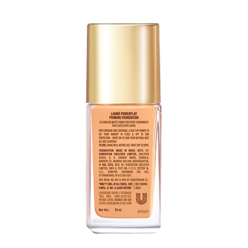LAKME 9 TO 5 POWERPLAY PRIMING FOUNDATION - C380 Cool Walnut 25 ml