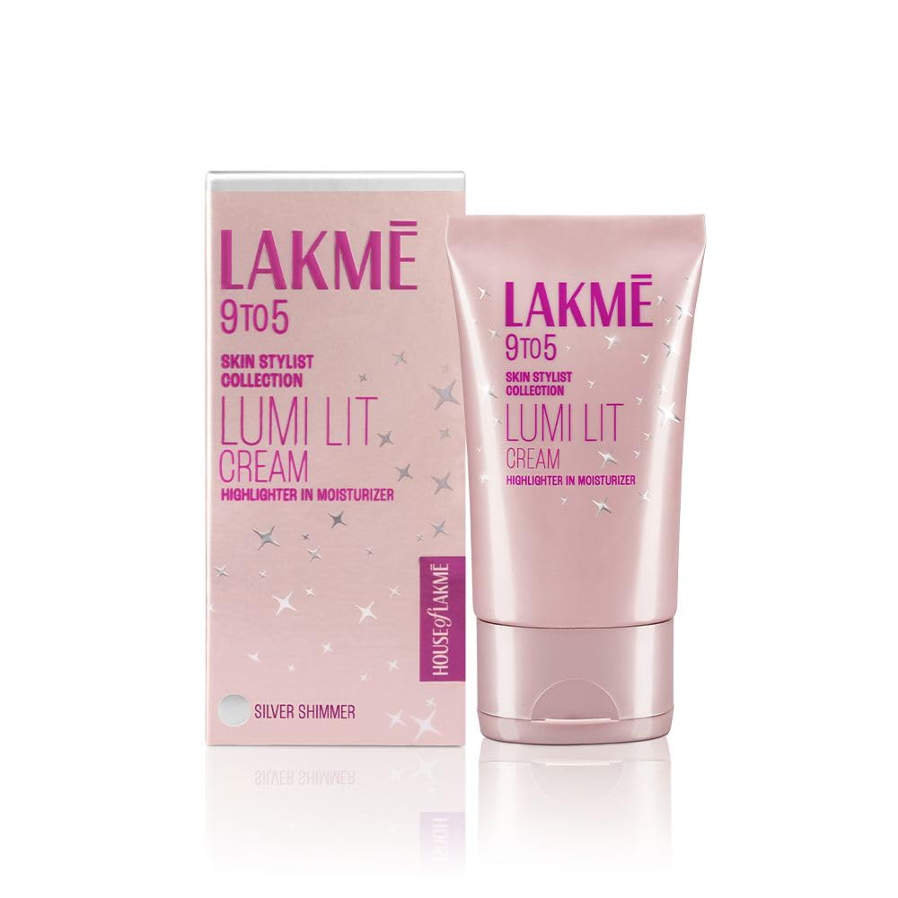 Lakme 9To5 Lumi Lit Moisturizer+ Highlighter Silver Shimmer Cream