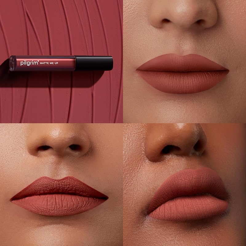 Pilgrim Matte Me Up! All Day Rich Colour Non-Drying And Transfer Proof Liquid Lipstick saucy coral 3 MILLI_LITRE