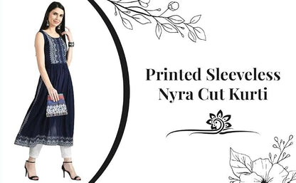 LIBOZA - Sleeveless Kurta for Women- Perfect for a Fashionable Summer Wardrobe for Girls and Women Blue
