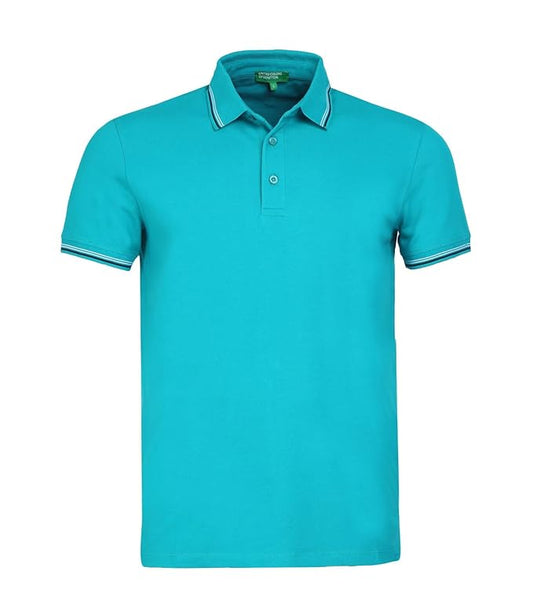 Solid Polo T-Shirt with Colored Collar Tipping
