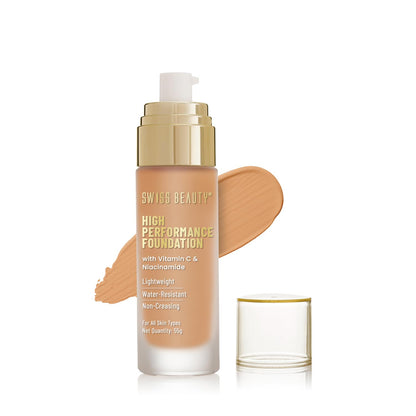 Swiss Beauty High Coverage Waterproof Base Foundation Sun Beige 55 GRAM