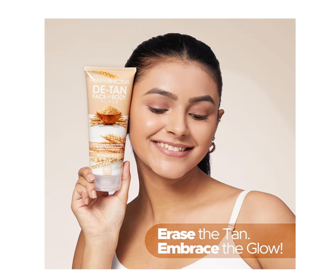 HILARY RHODA DE-TAN Face & Body Scrub Korean Rice 200g